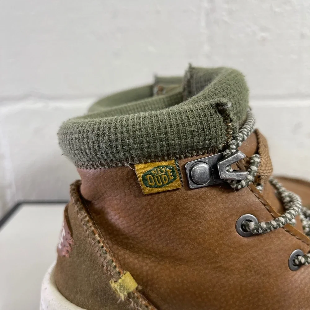 Hey Dudes Toddler Bradley Classic‎ Leather Boots Walnut Brown Size TD8/25 EU